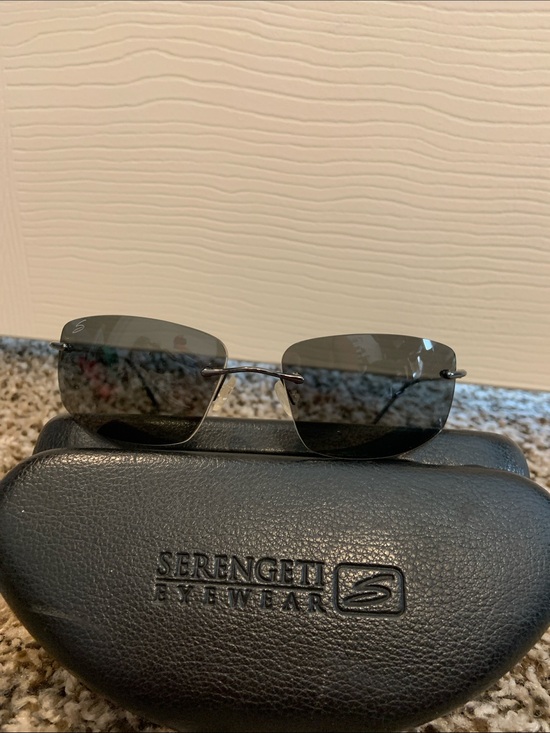 Serengeti Other - Serengeti Rimless Sunglasses with Dark Gray Lenses